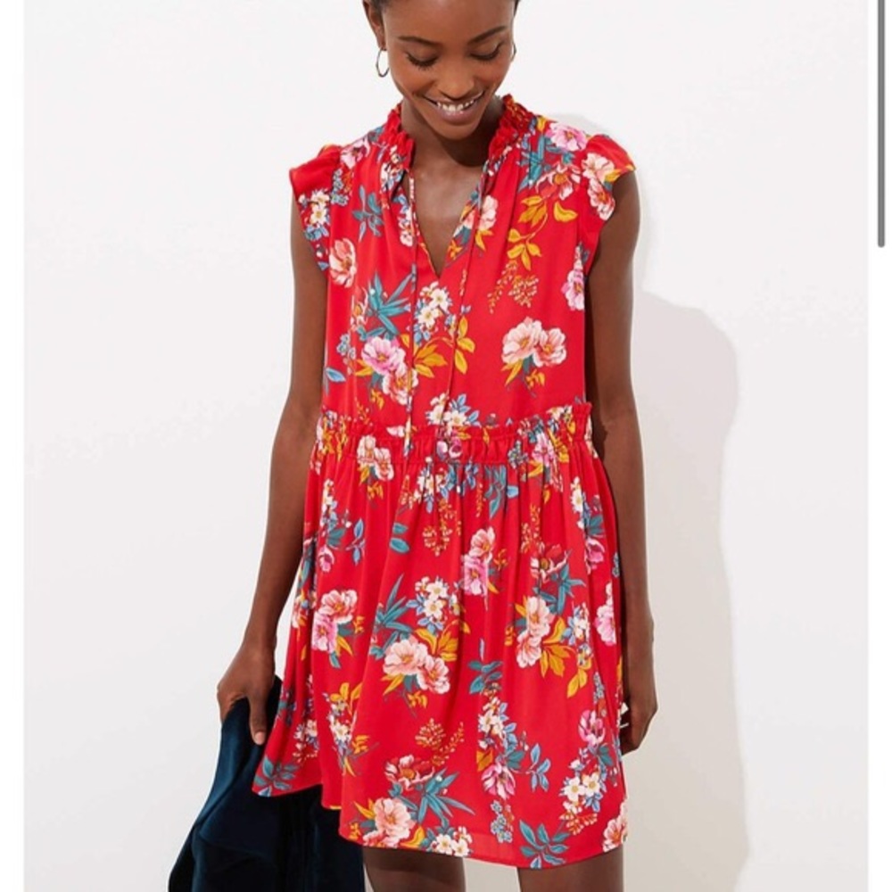 loft floral swing dress
